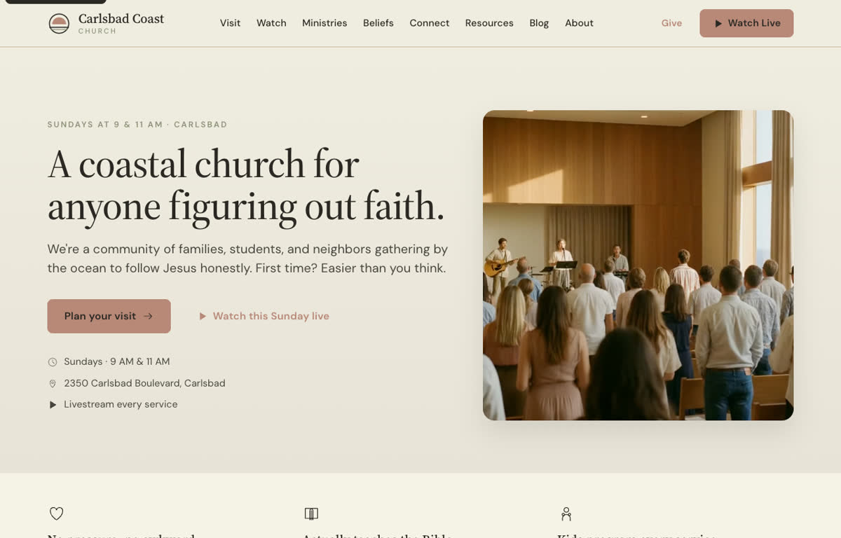 Carlsbad Coast Church concept website