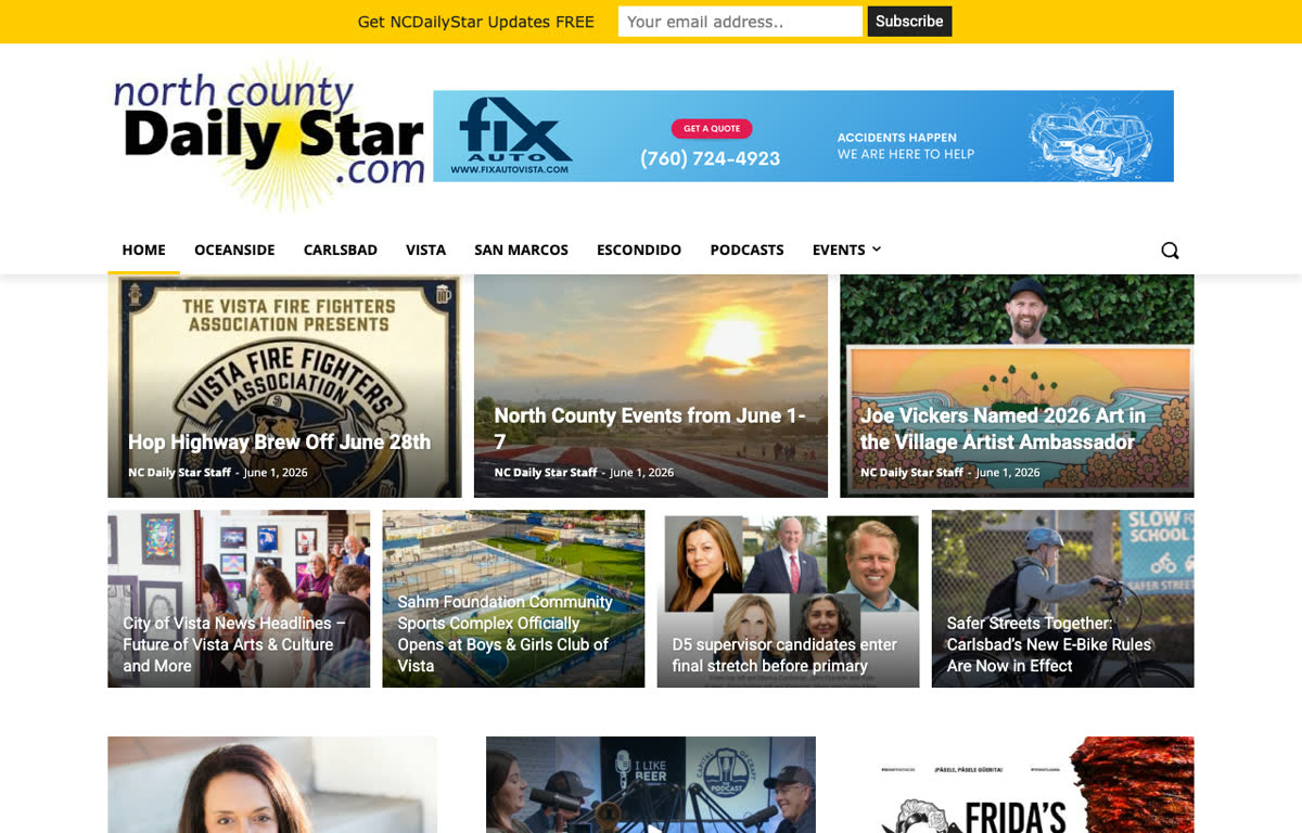 North County Daily Star website