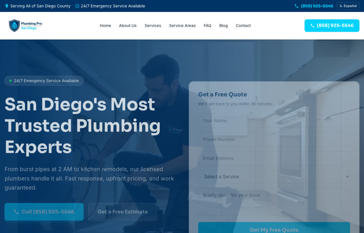 Plumbing Pro SD website